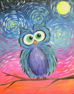 Starry Night Owl BLACKLIGHT