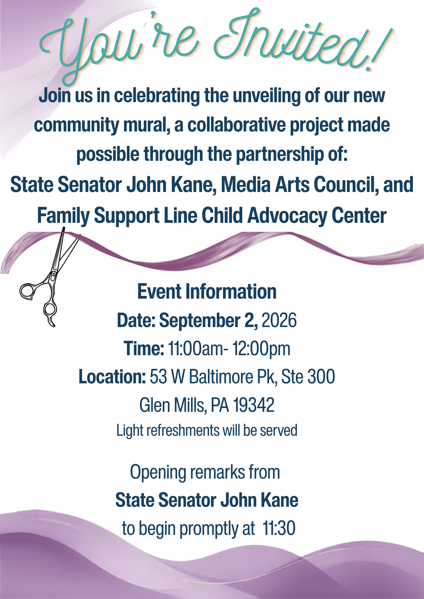 Unveiling: Family Support Line Child Advocacy Center Mural