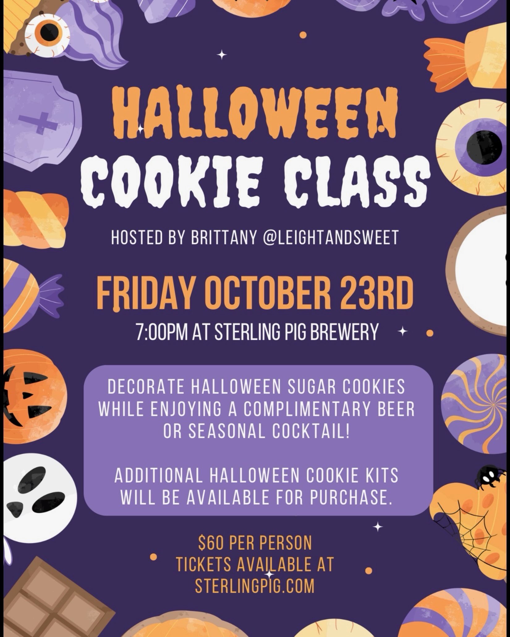 Halloween theme cookie class