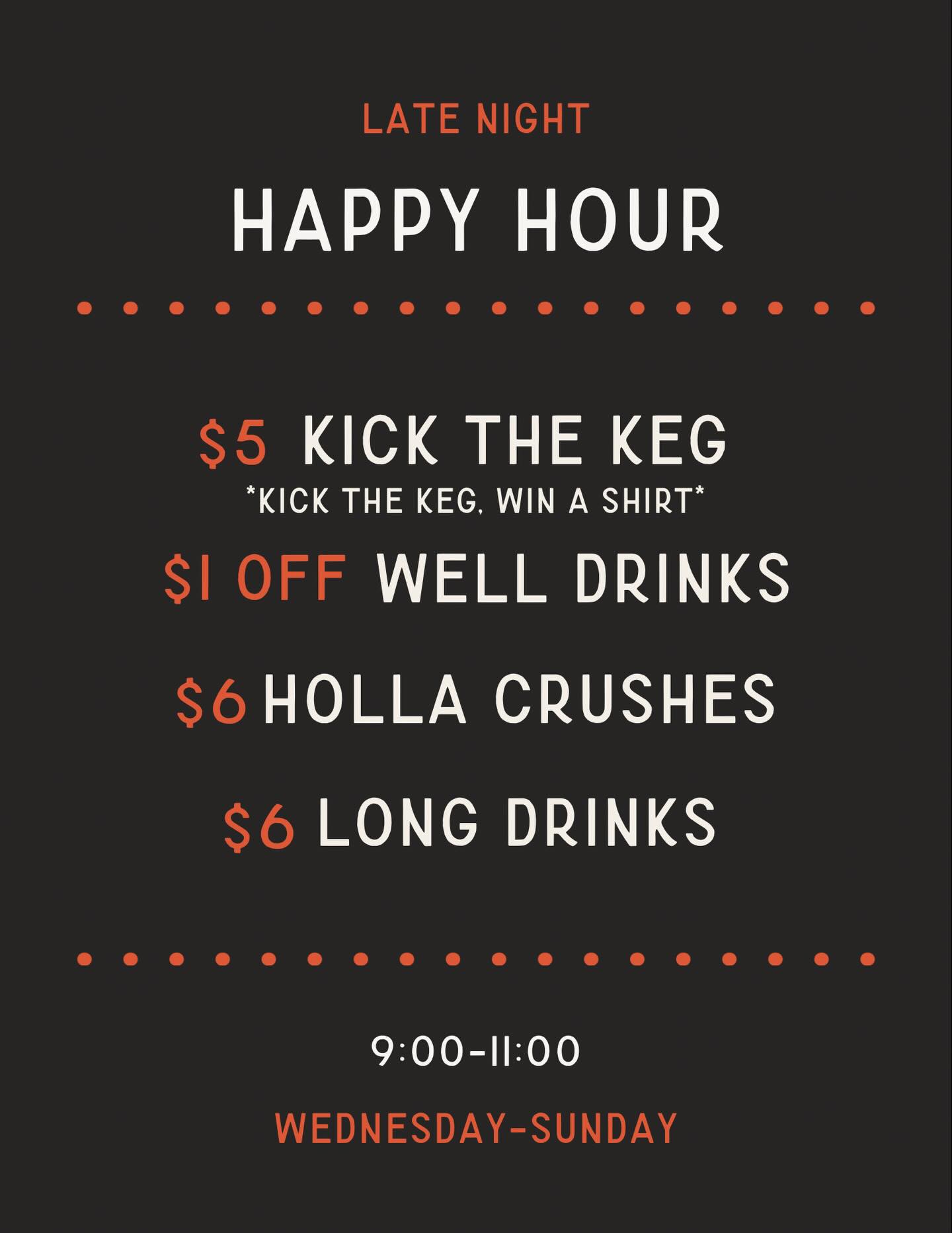 Late Night Happy Hour