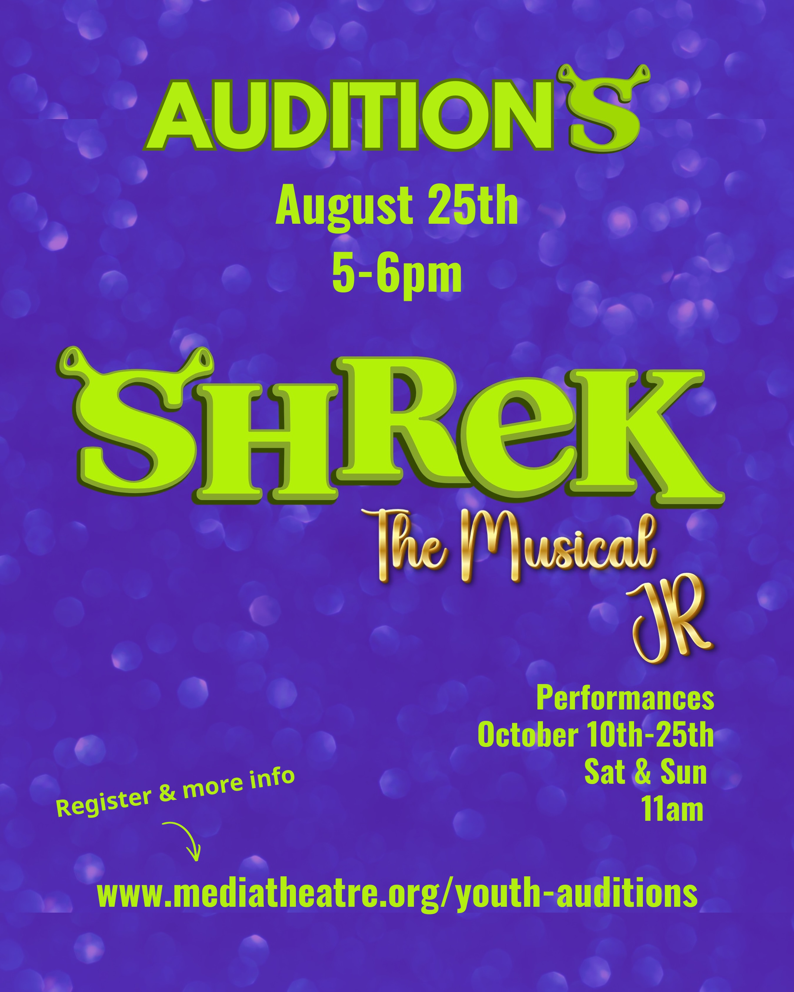 Shrek The Musical JR Youth Auditions